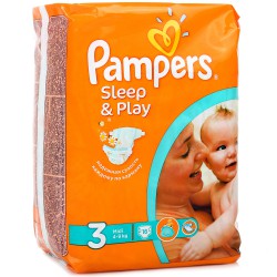 Подгузники 16 шт. Pampers слип энд плей миди 5-9 кг