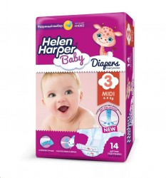 Подгузники 14 шт. Helen Harper Бэби миди 4-9 кг р. 3