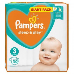 Подгузники 100 шт. Pampers слип энд плей миди 6-10 кг р. 3