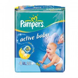 Подгузники 20 шт. Pampers актив беби макси 7-18 кг р. 4