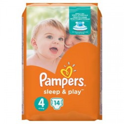 Подгузники 14 шт. Pampers Слип энд Плэй макси 8-14 кг р. 4