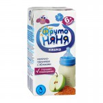Кашка молочная жидкая, Фрутоняня 200 мл гречневая с яблоком обогащенная пребиотиками с 6 мес